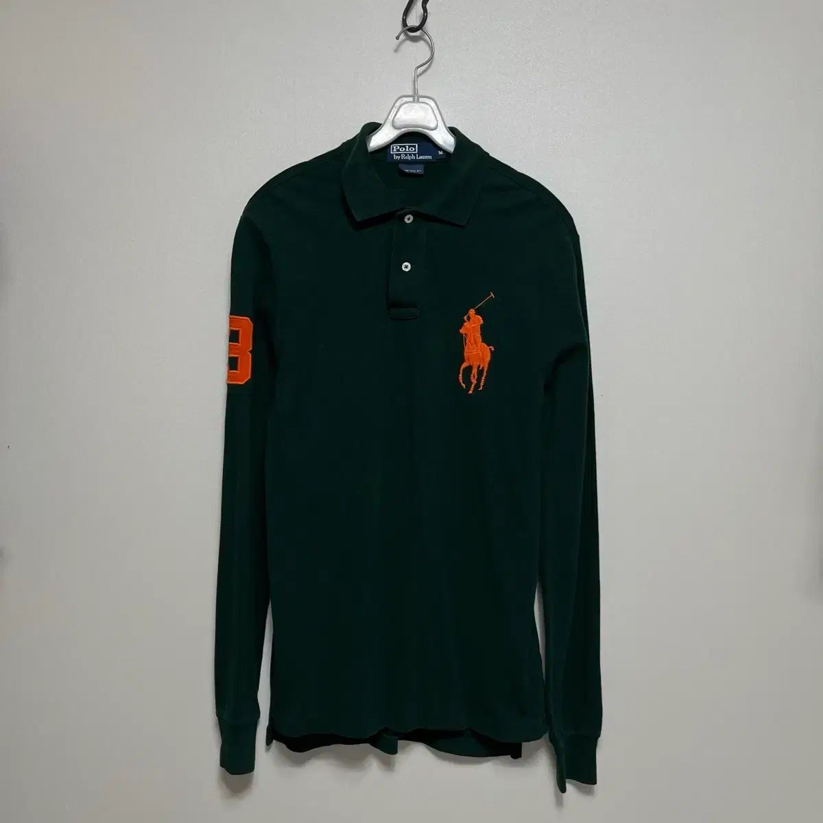 ポロラルフローレン 長袖 カラーTシャツ オレンジ ビックポニー M