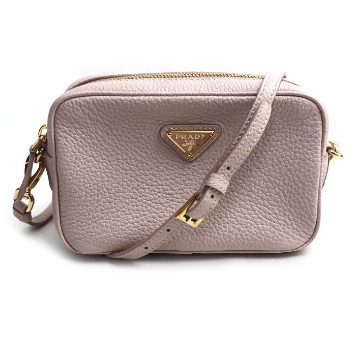 PRADA プラダ レザーミニバッグ ショルダーバッグ ピンクベージュ 1NF060 2DKV F0NZ2 ICチップ レディース 中古 美品