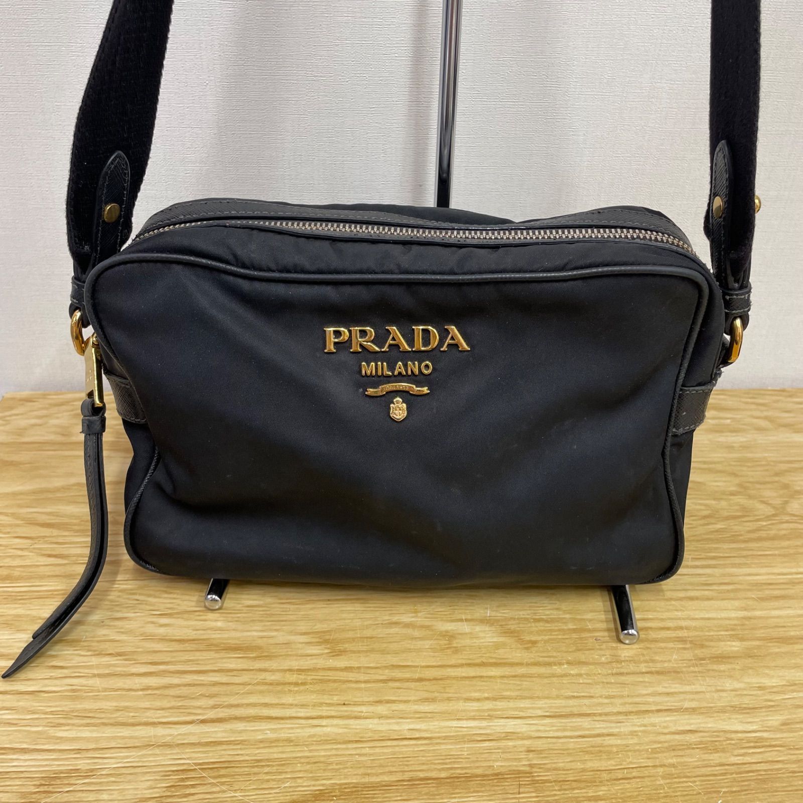□PRADA プラダ 1BH089 ショルダーバッグ ナイロン ブラック A26ｰ1935 