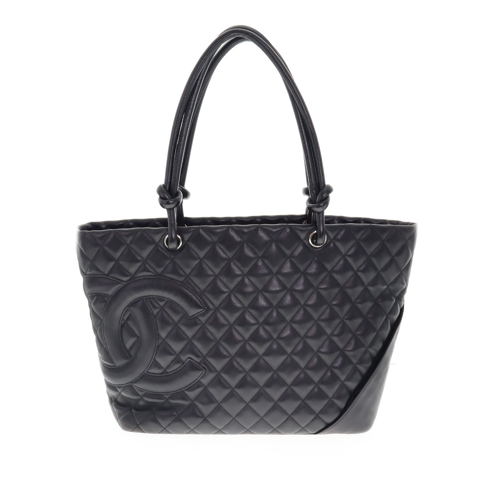 【中古】CHANEL シャネル A25169 カンボンライン ラージ トートバッグ レディース メンズ バッグ ブラック ブランド