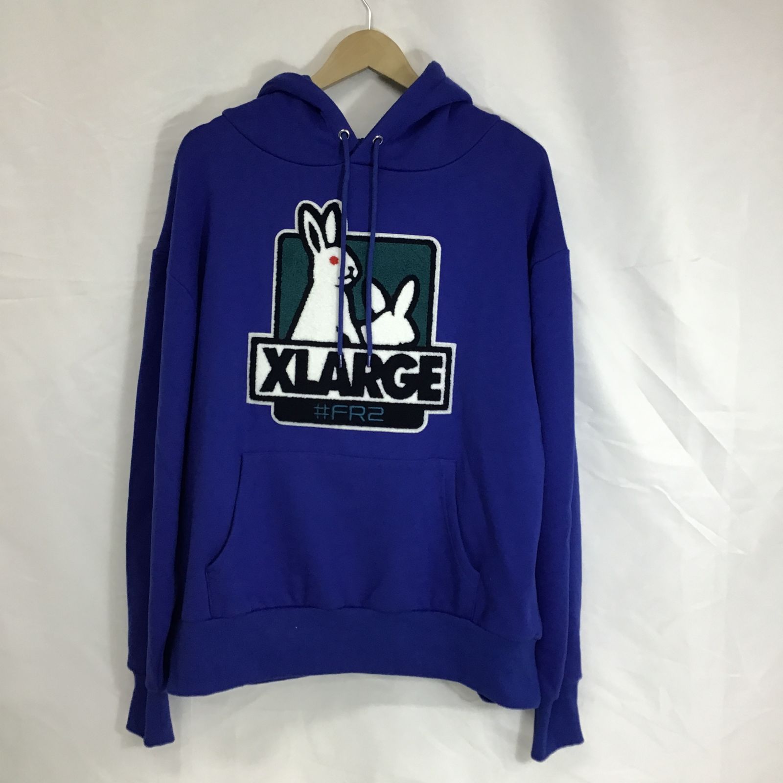 【八戸75-4】XLARGE × FR2 コラボ　ビッグパイルロゴパーカー