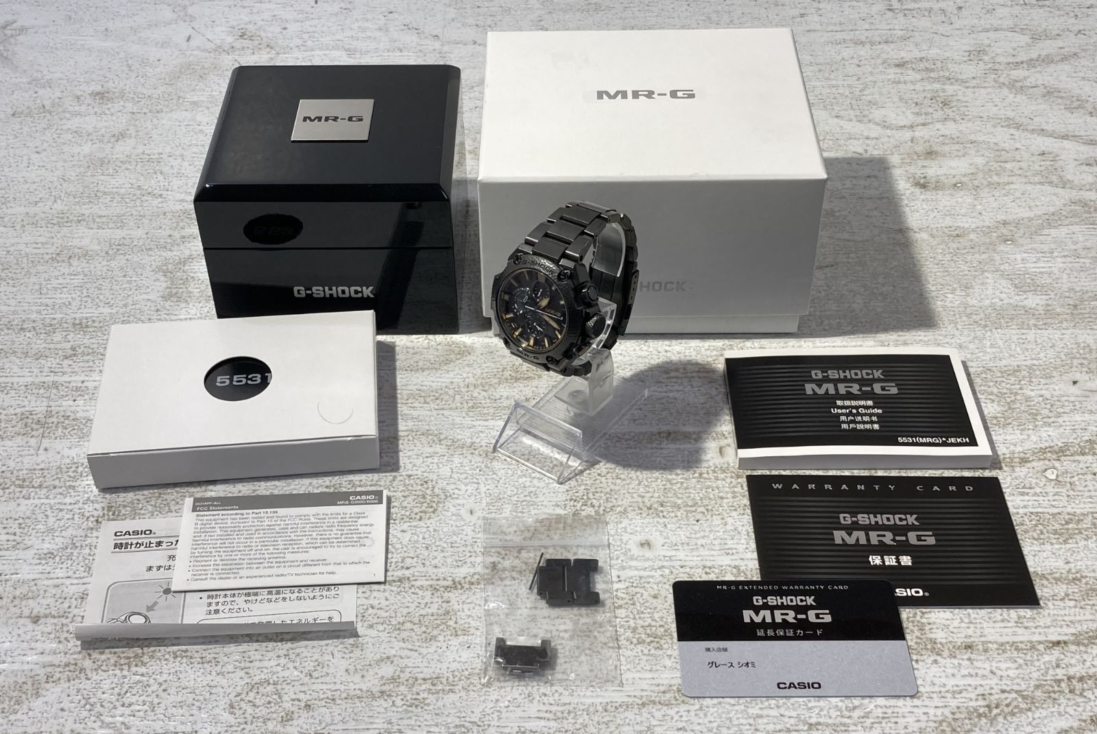 [紫波81-1-0612st] [併売] CASIO カシオ MR-G G-SHOCK Gショック 鎚起 TSUIKI MRG-G2000HB-1AJR ブラック チタン[中古] [メンズ]