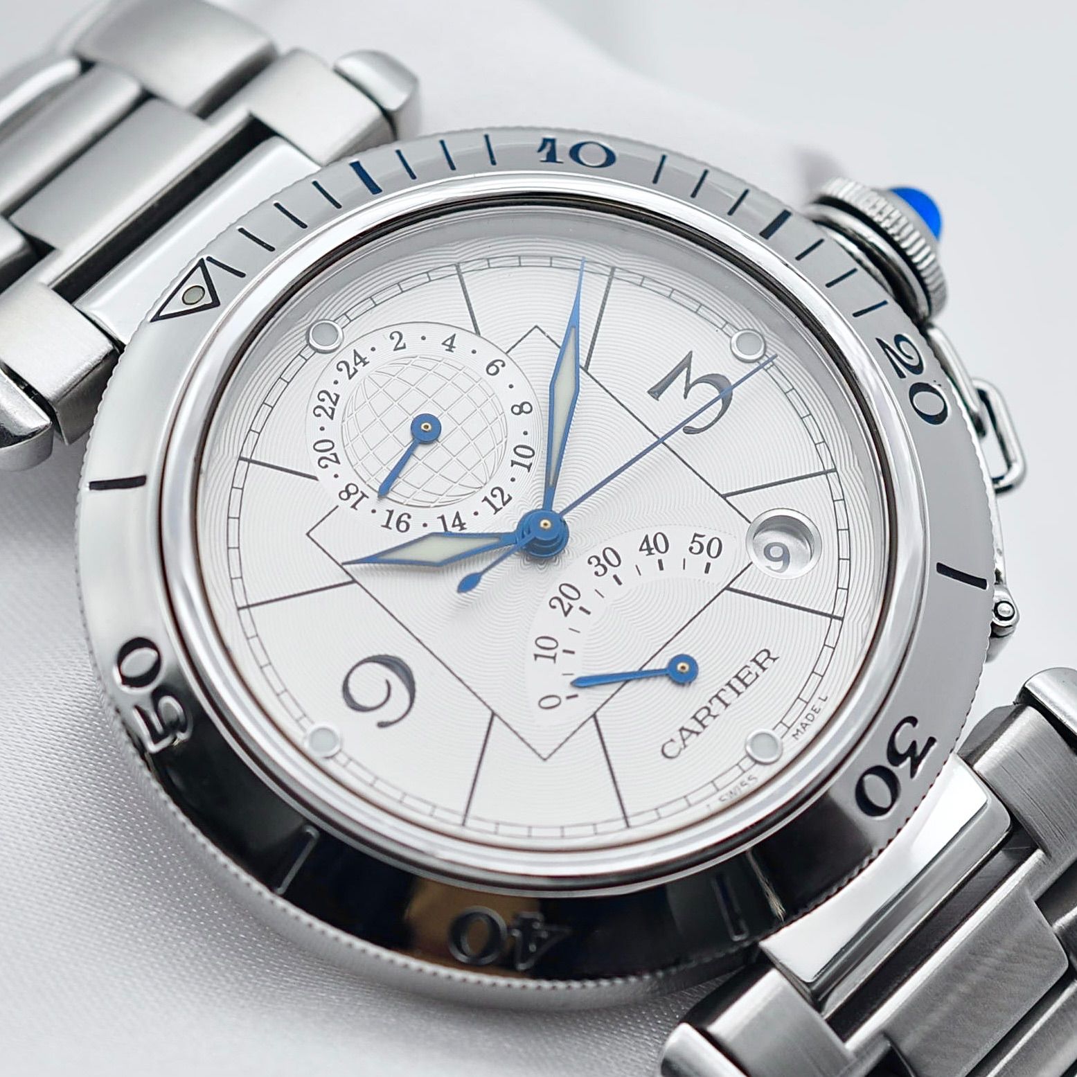 Cartier パシャ パワーリザーブGMT W31037H3 メンズ 自動巻き W00245