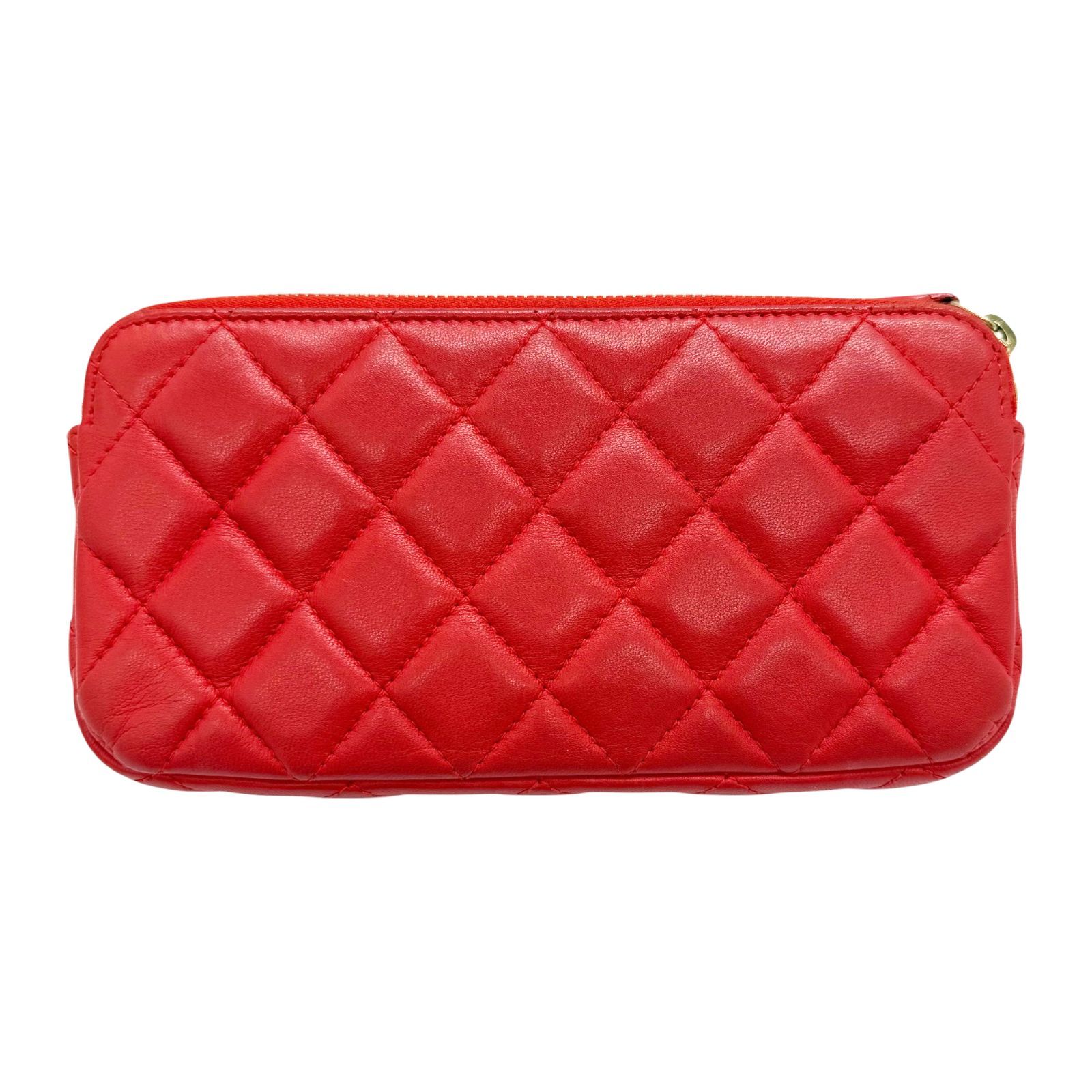 CHANEL シャネル チェーンウォレット Wジップ 財布 バッグ ラムスキン