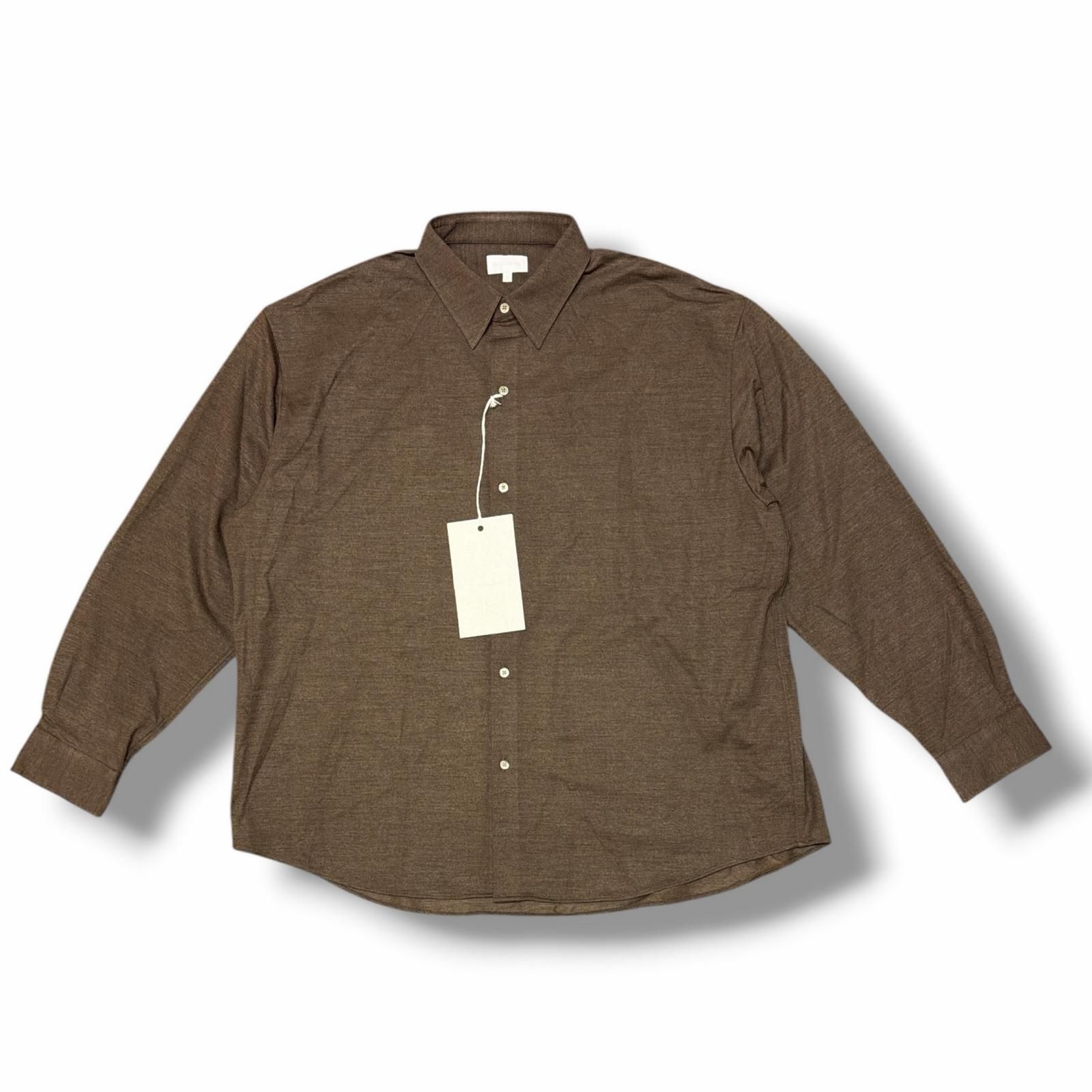 未使用 KANEMASA PHIL. 36G Ideal Wool Shirt アイデアルウール 長袖シャツ カネマサフィル KM25A-049 ブラウン XL （17587M）