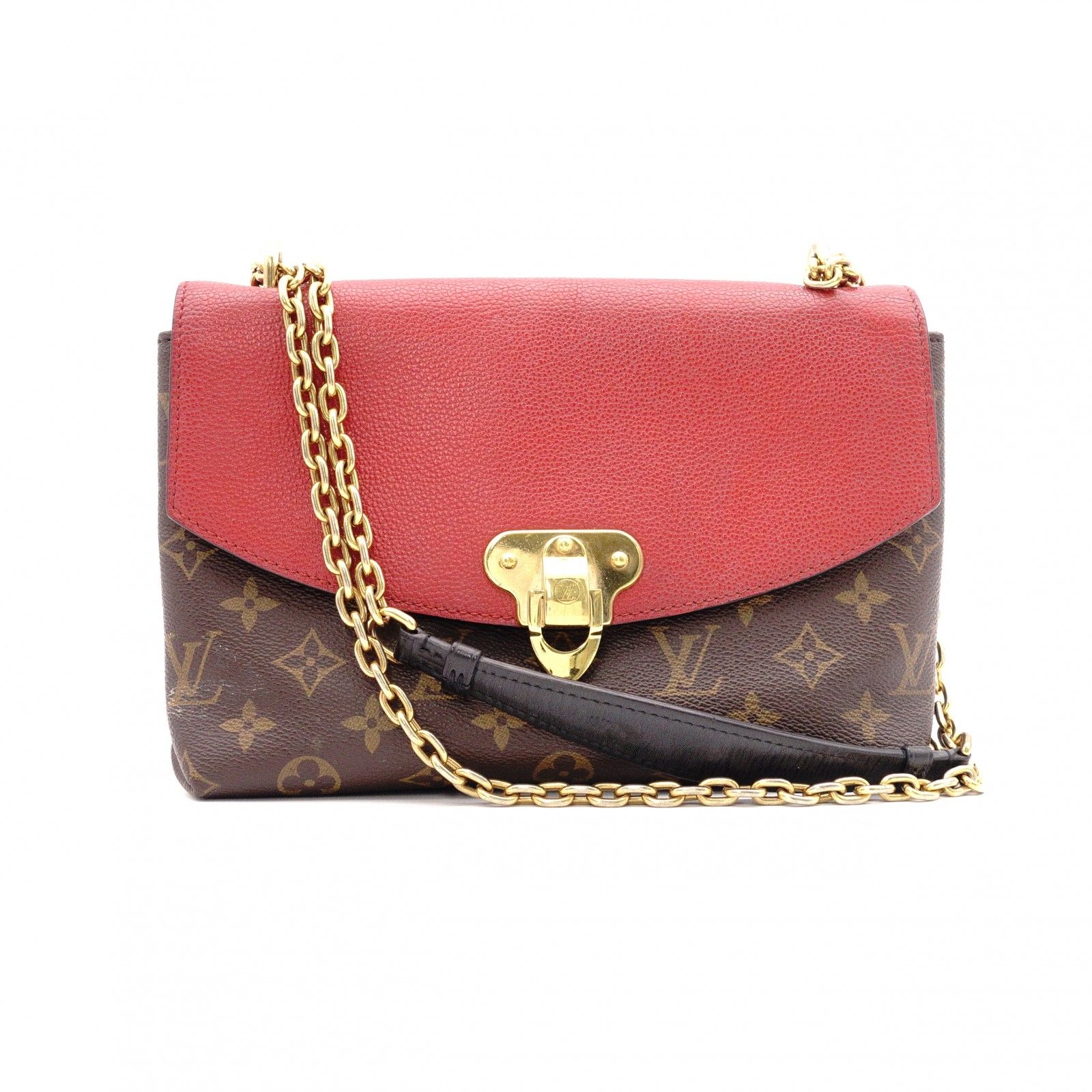 LOUIS VUITTON ルイ ヴィトン サンプラシード モノグラム キャンバス ショルダーバッグ PVC/レザー ブラウン レッド レディース