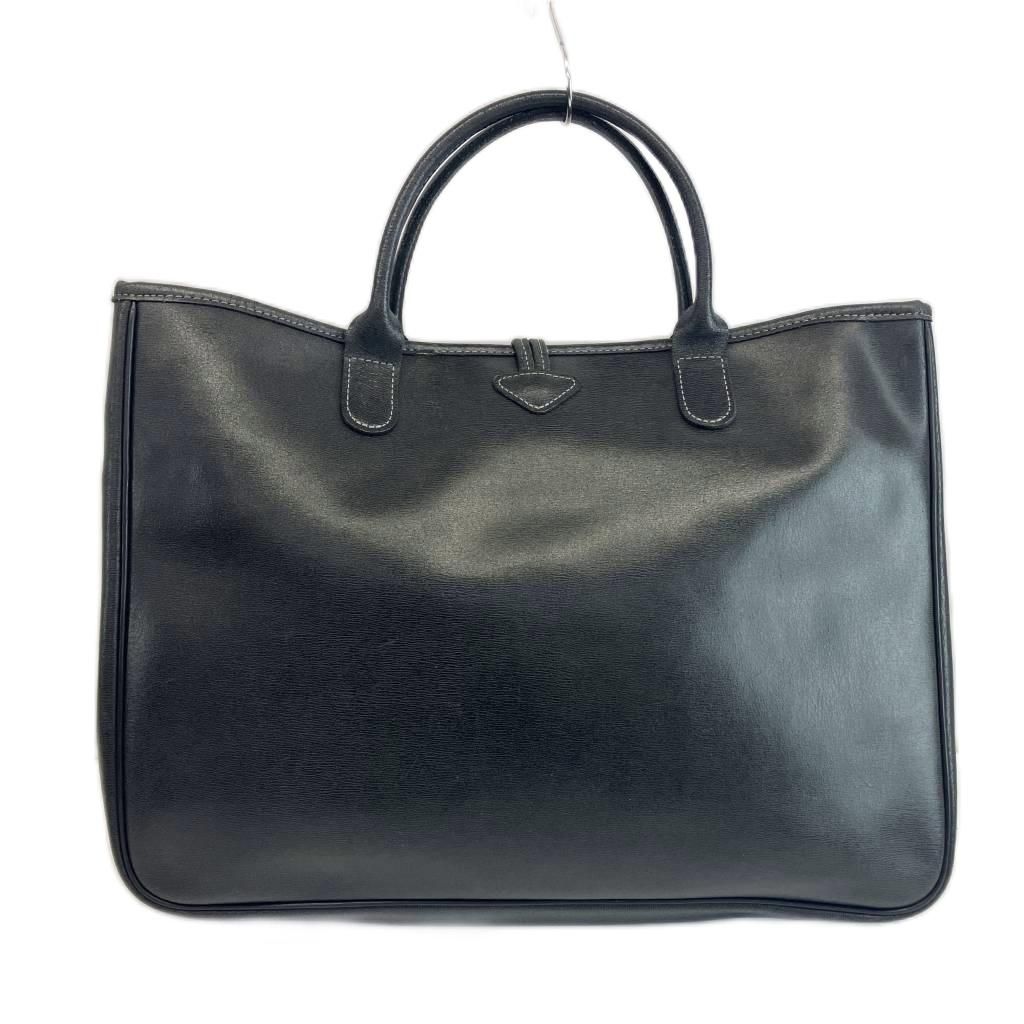 ロンシャン LONGCHAMP ハンドバッグ トートバッグ レザー ロゴ 黒
