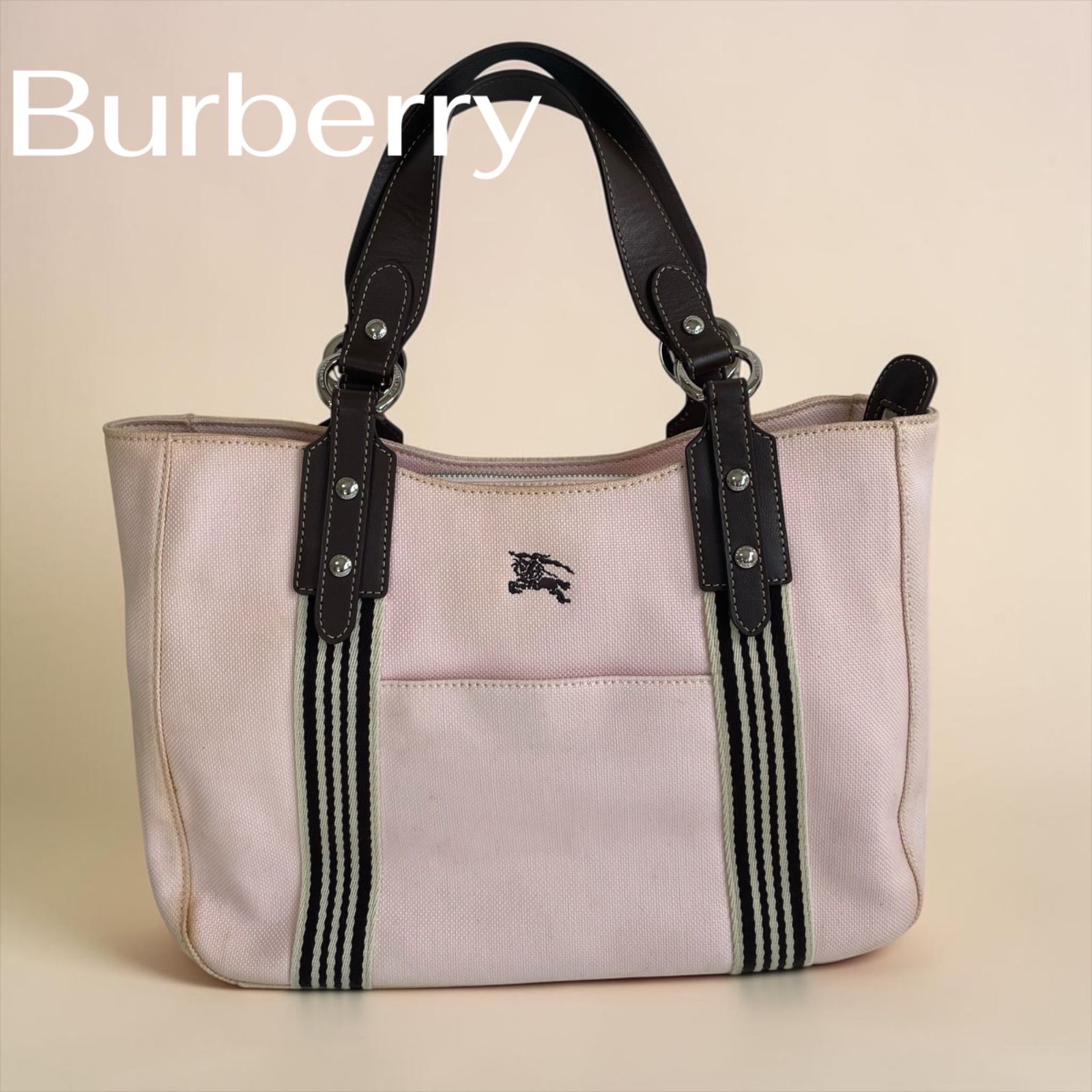 Burberry トートバッグ ピンク キャンバス