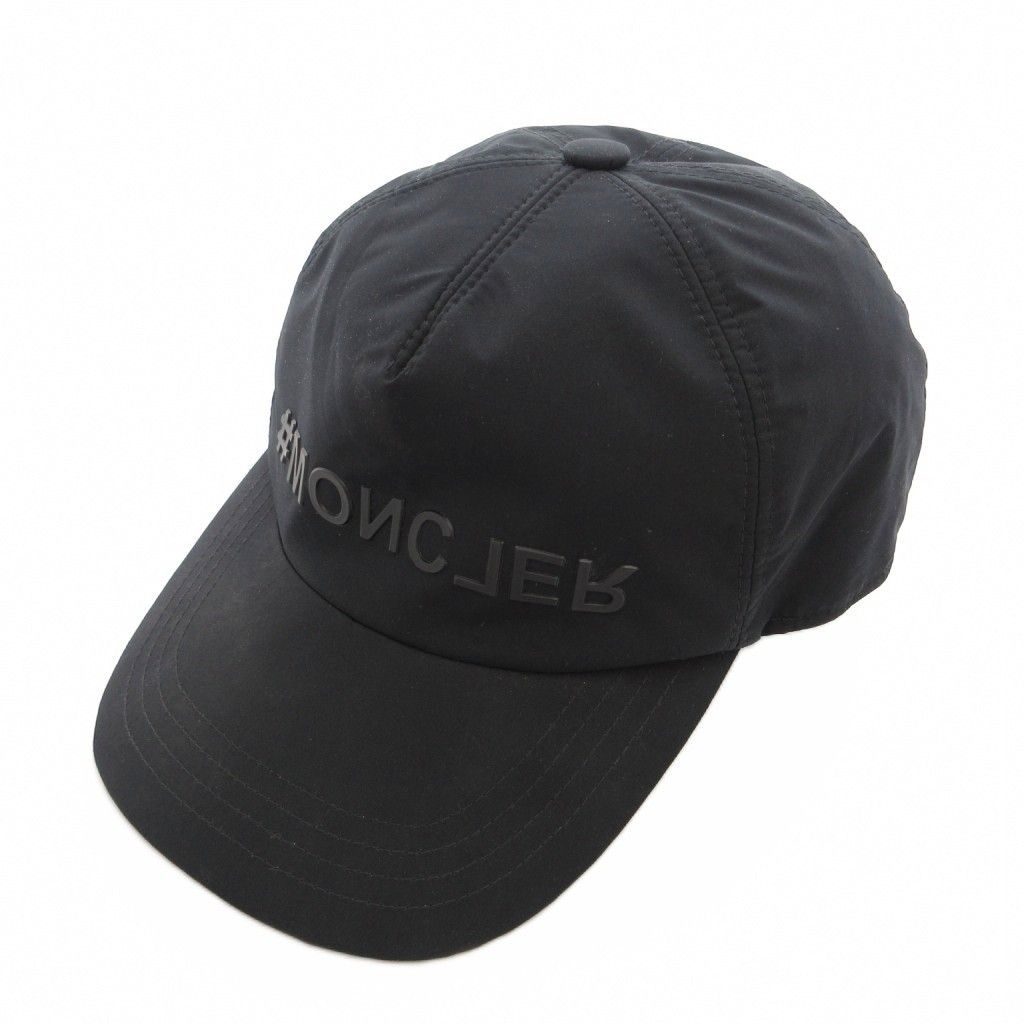 モンクレール MONCLER GRENOBLE DAY-NAMIC ベースボール キャップ 帽子 リバースロゴ 黒 ブラック /FF