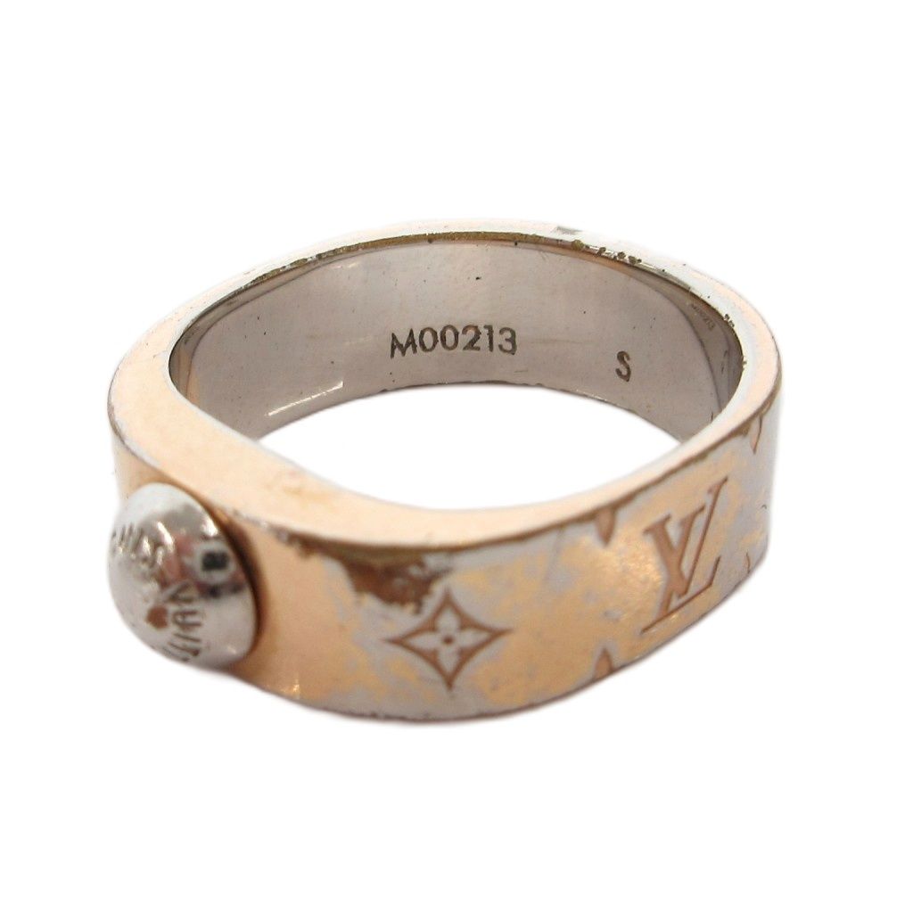ルイヴィトン LOUIS VUITTON M00213 ナノグラム リング 指輪 LVロゴ ゴールドカラー /FF