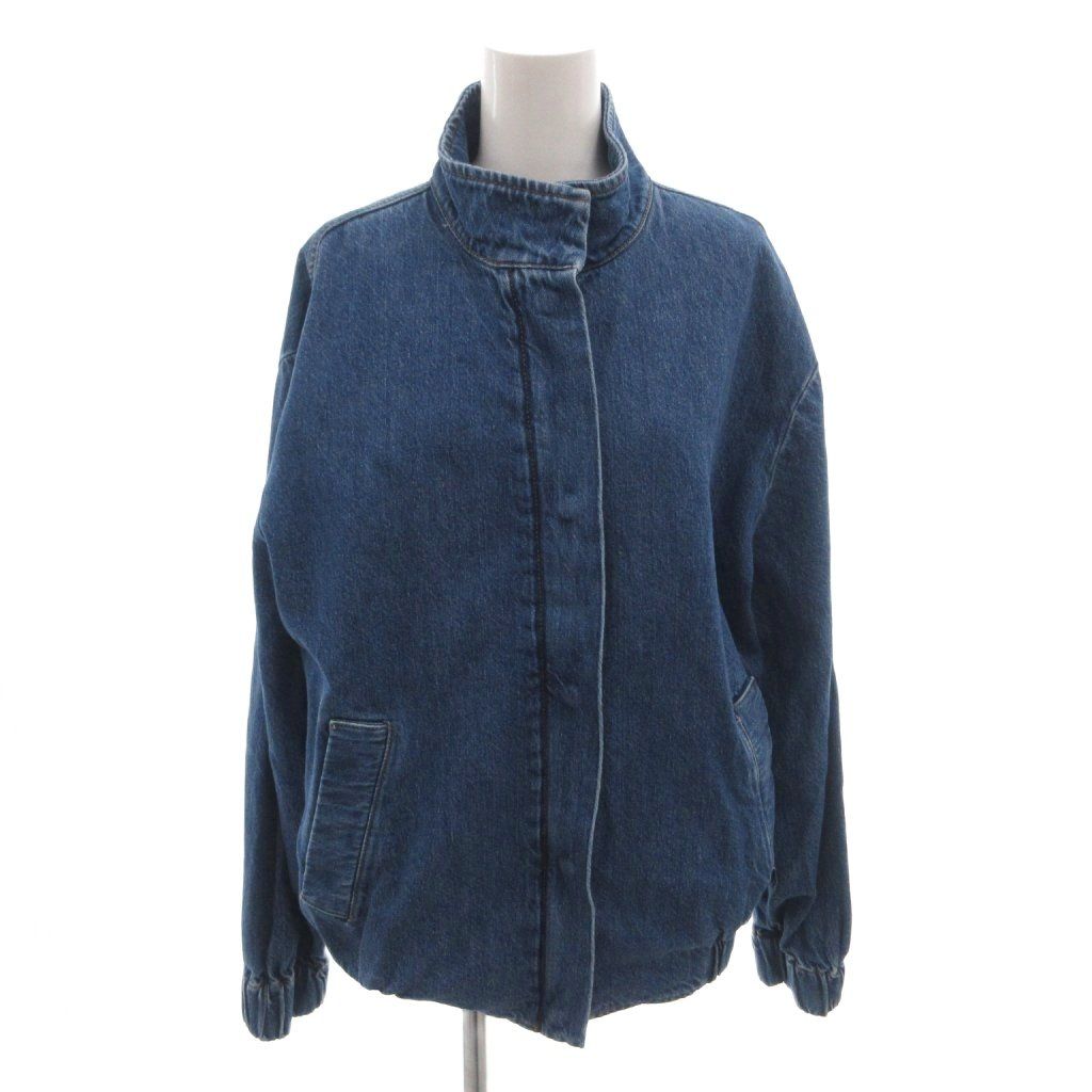AF AGGER Hemp/cotton denim jacket デニムジャケット Gジャン ブルゾン ジップアップ ロゴ 1 インディゴ /FF