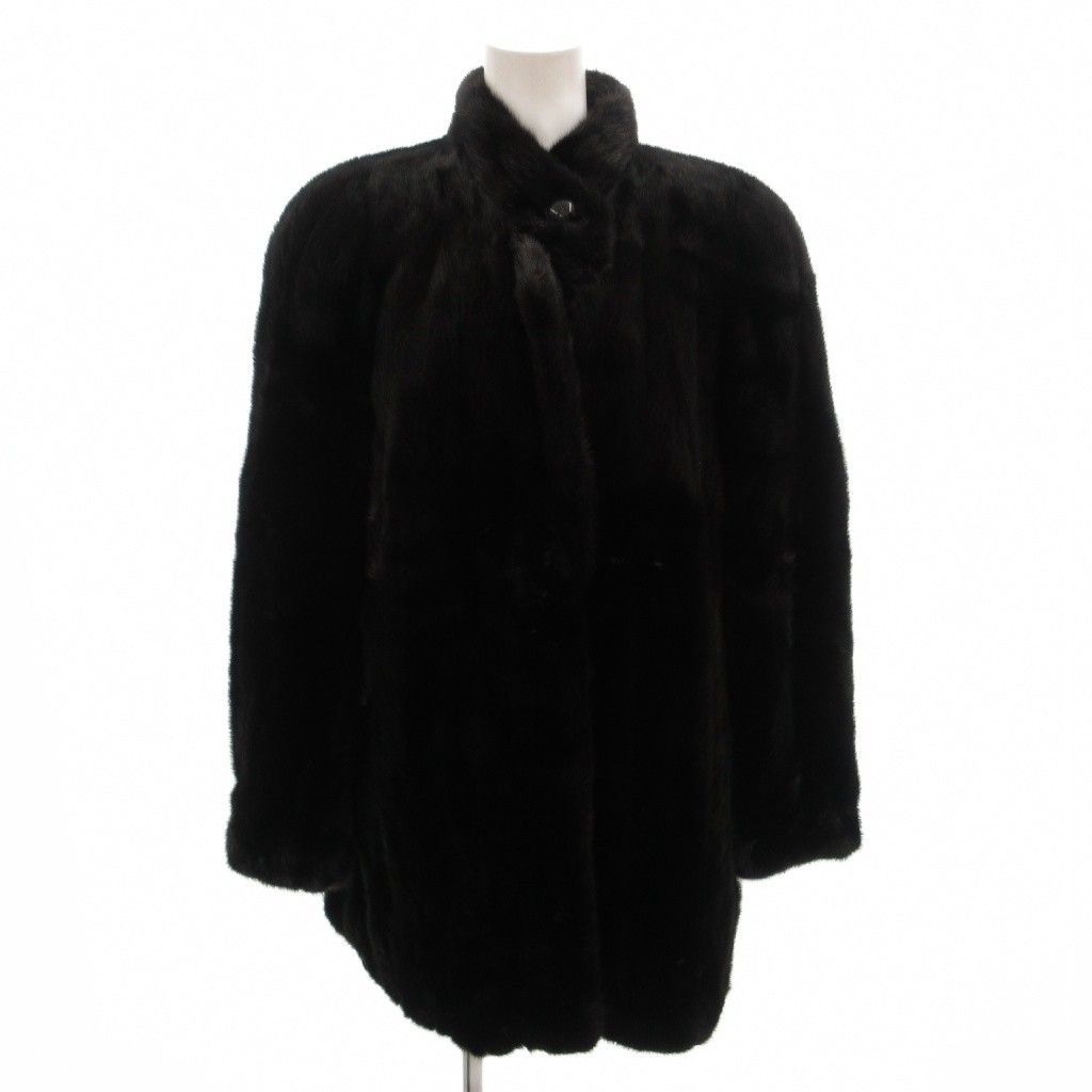 ランバン LANVIN ミンクファーコート ジャケット 毛皮 ミドル F 黒 ブラック /FF ■GY18