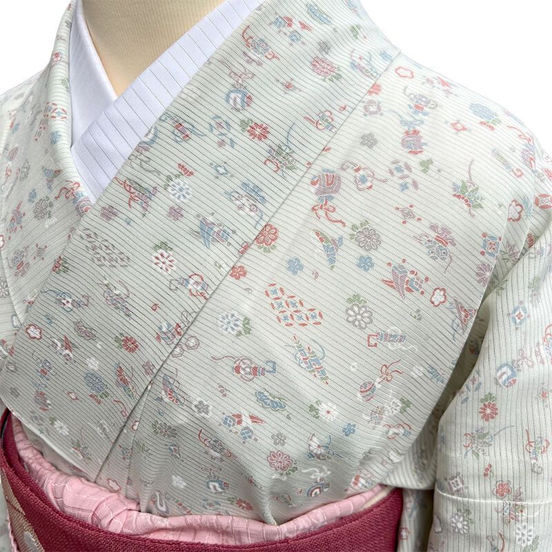 コーディネートセット 夏着物 絽小紋 名古屋帯 小物 4点 着物セット