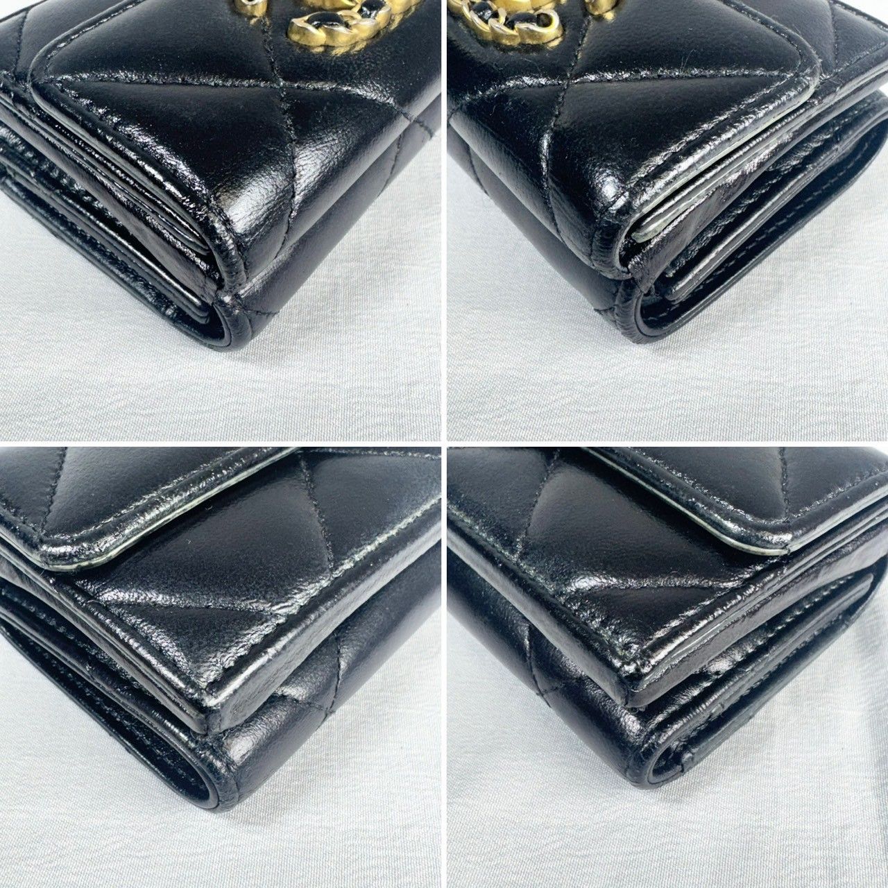 【極美品】CHANEL シャネル 19 ディズヌフ 三つ折り財布 美品・近年モデル】CHANEL シャネル19 ディズヌフ スモール 三つ折り