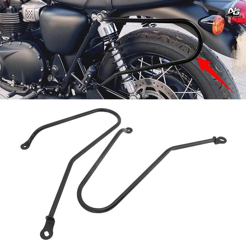 バイク用サドルバッグ、サドルバッグサポートブラケットガード、トライアンフ T120 T100 ボンネビル マグホイール 2001-2016