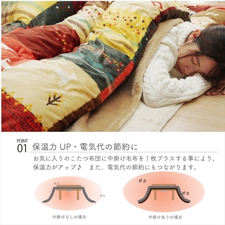 中掛 こたつ布団 アクリル中掛（フラット） 200×280cm こたつ布団用 中掛