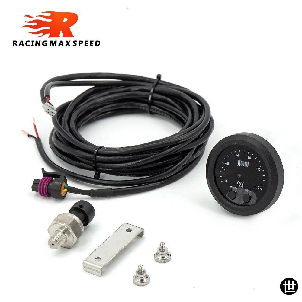 52MM電子油圧計 超薄型 1/8 NPTセンサー 油圧計 赤色表示 デジタル 12V/24V