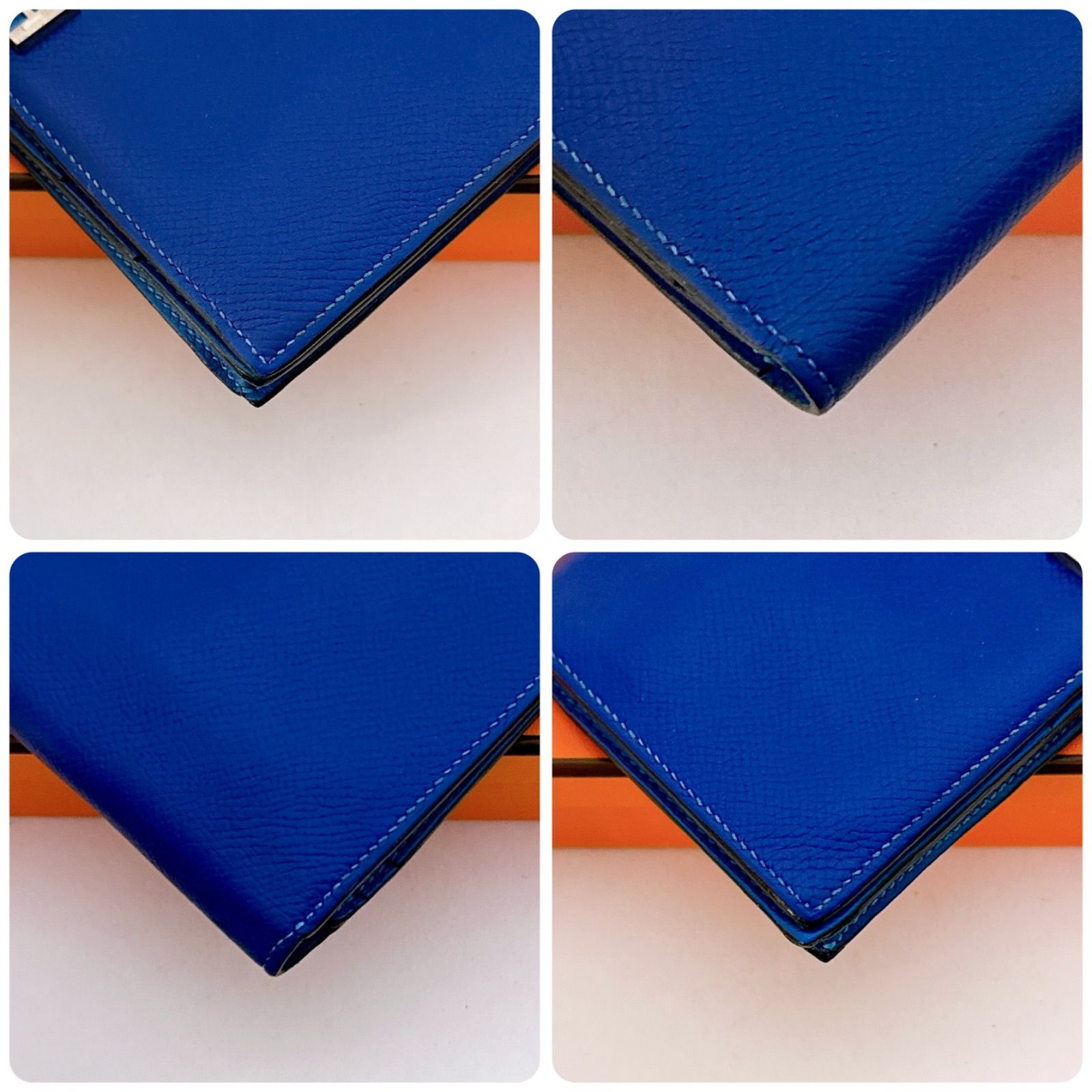 希少カラー Hermès エルメス ベアンスフレ バイカラー シルバー金具 長 