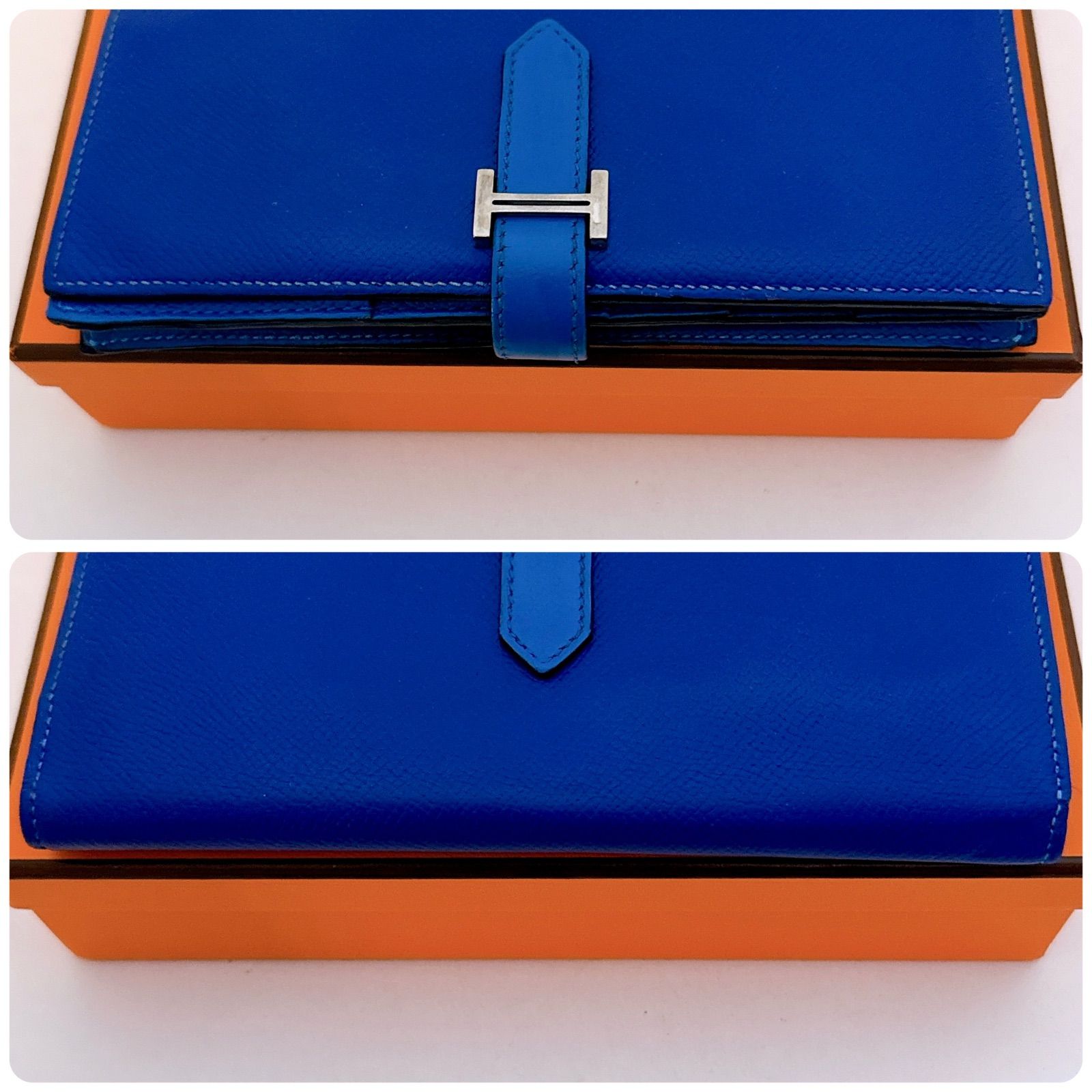 希少カラー Hermès エルメス ベアンスフレ バイカラー シルバー金具 長 