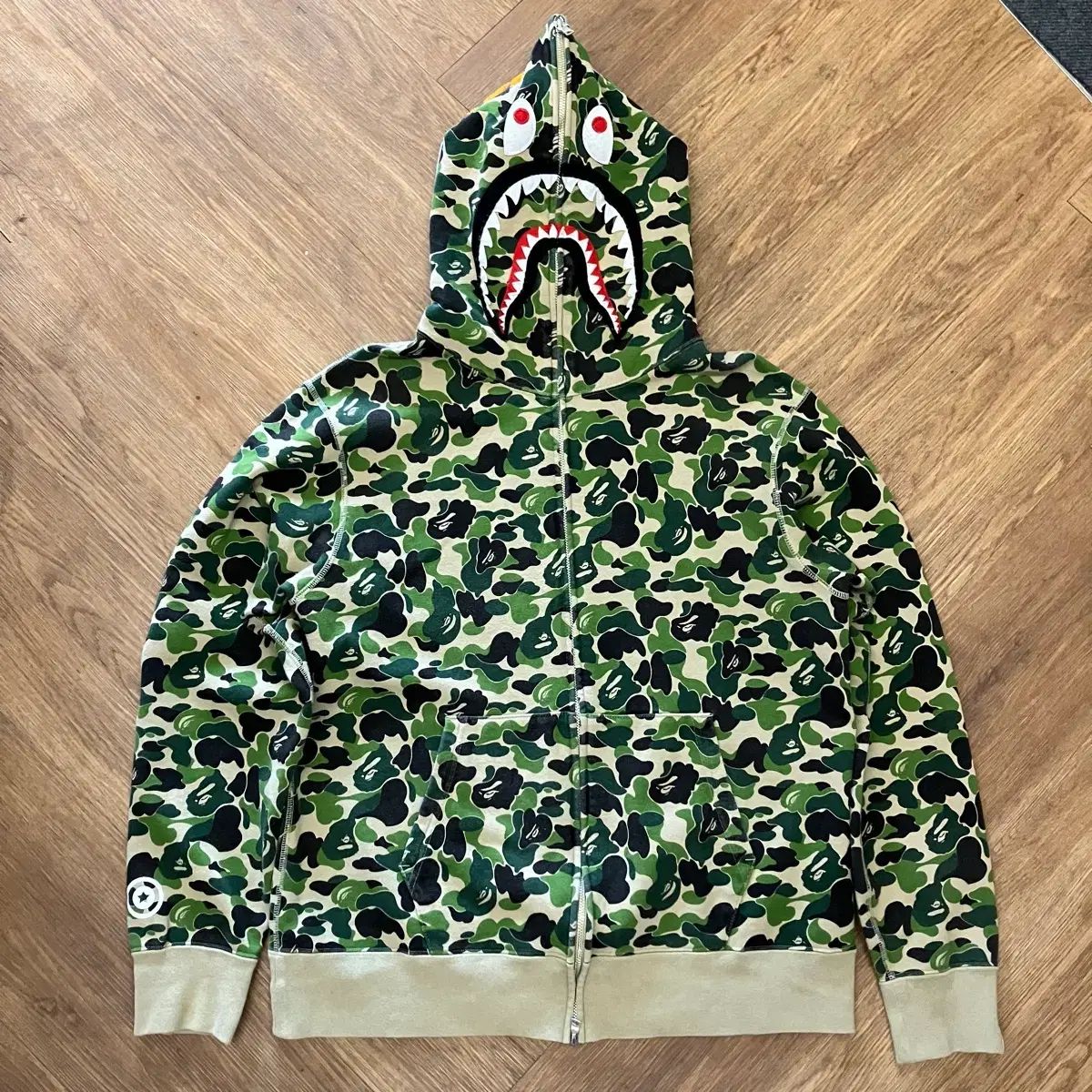 A BATHING APE アベイシングエイプ abcカモフラージュ シャーク フルジップアップ フードジップアップ