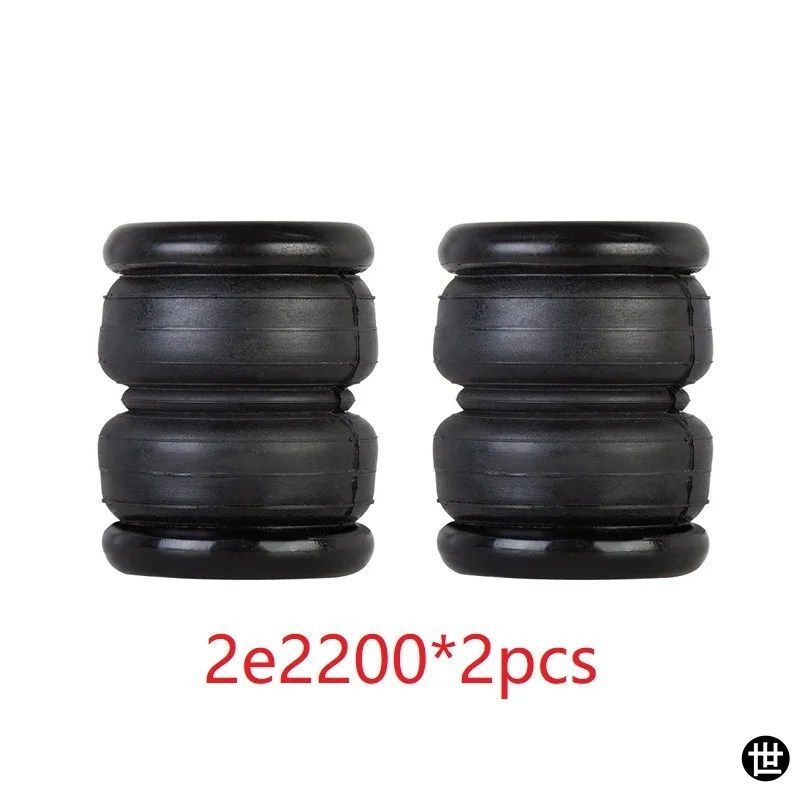 エアライドサスペンションスプリング2個セット 2200ポンド エアシングルポート 1/4 NPT 小型ゴム製ショックアブソーバーバッグ 2E2200