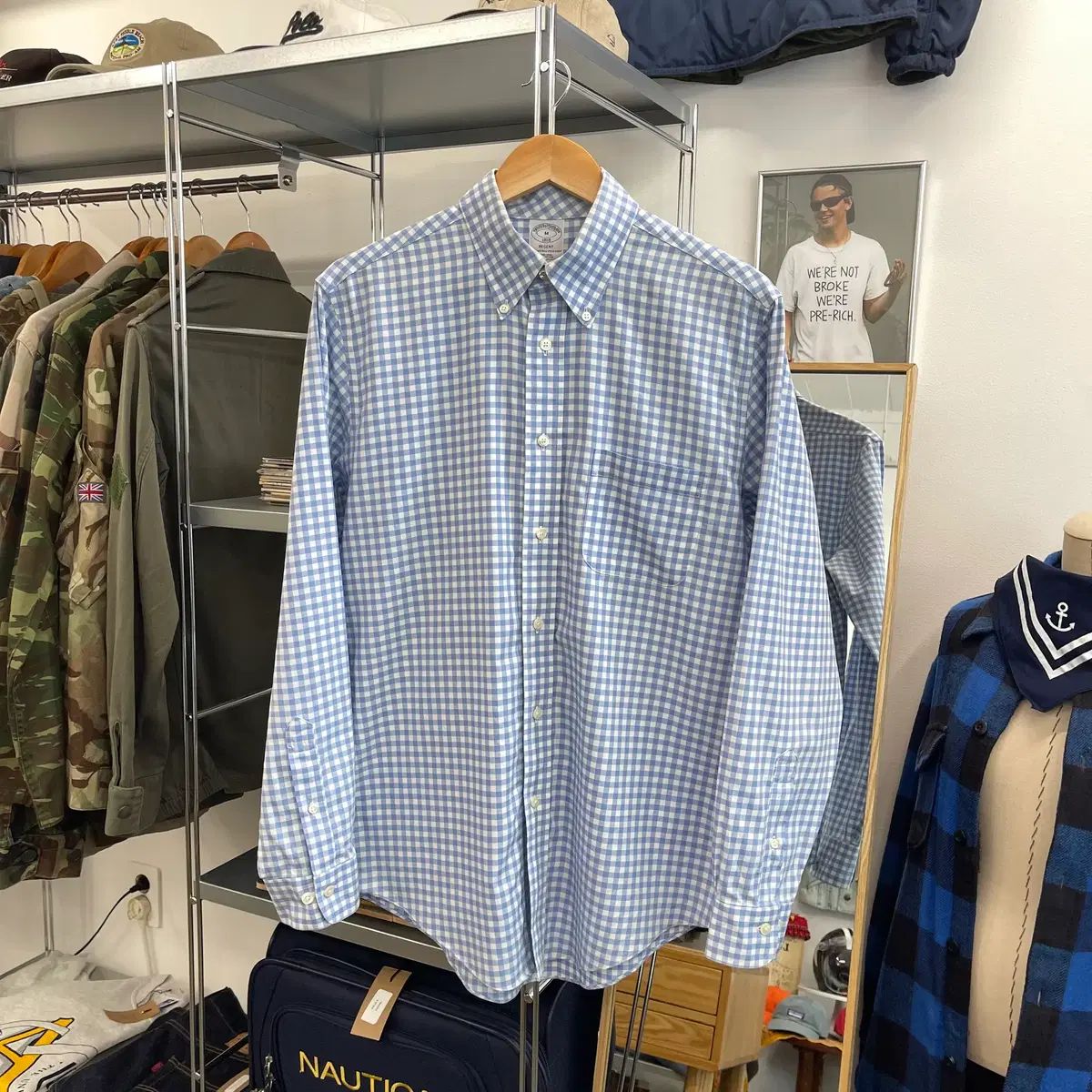 ブルックス・ブラザーズ ギンガム CHECK ボタンダウン シャツ (M)