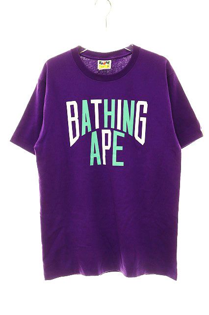 アベイシングエイプ A BATHING APE 23SS COLOURS NYC LOGO TEE PURPLE Mサイズ カラーズ ロゴ 半袖 Tシャツ パープル 紫 【ブランド古着ベクトル】【中古】260613