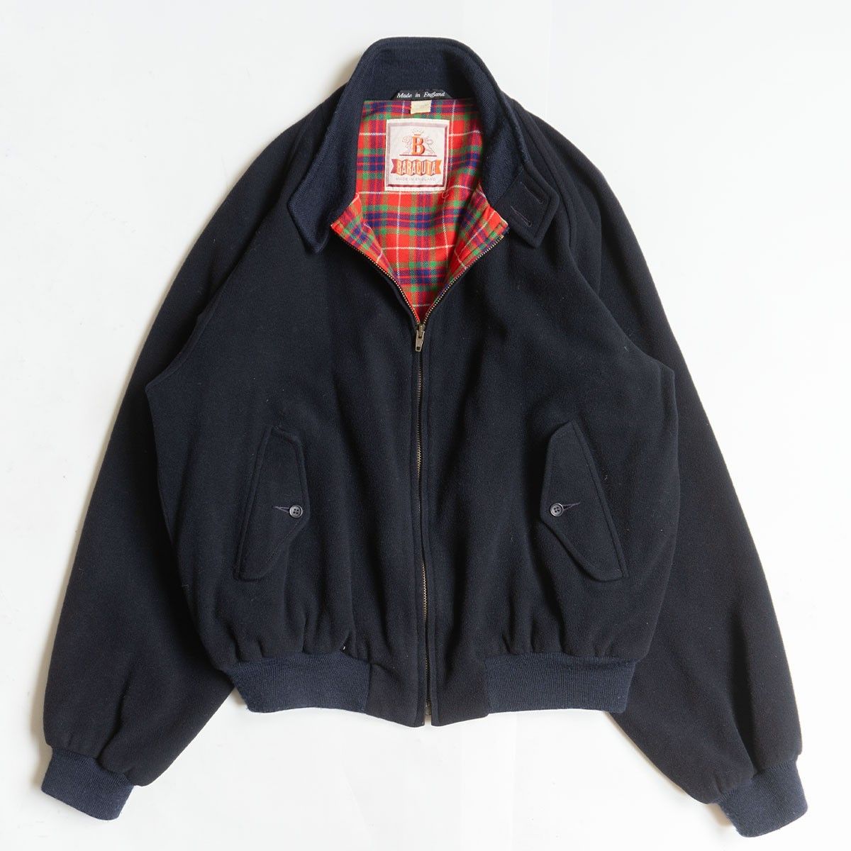 【美品/カシミヤ混】BARACUTA 【G9 スウィングトップ ハリントンジャケット】 42 ダークネイビー バラクータ ウール カシミヤ混 26060499 美品/カシミヤ混】BARACUTA 【G9 スウィングトップ ハリントン