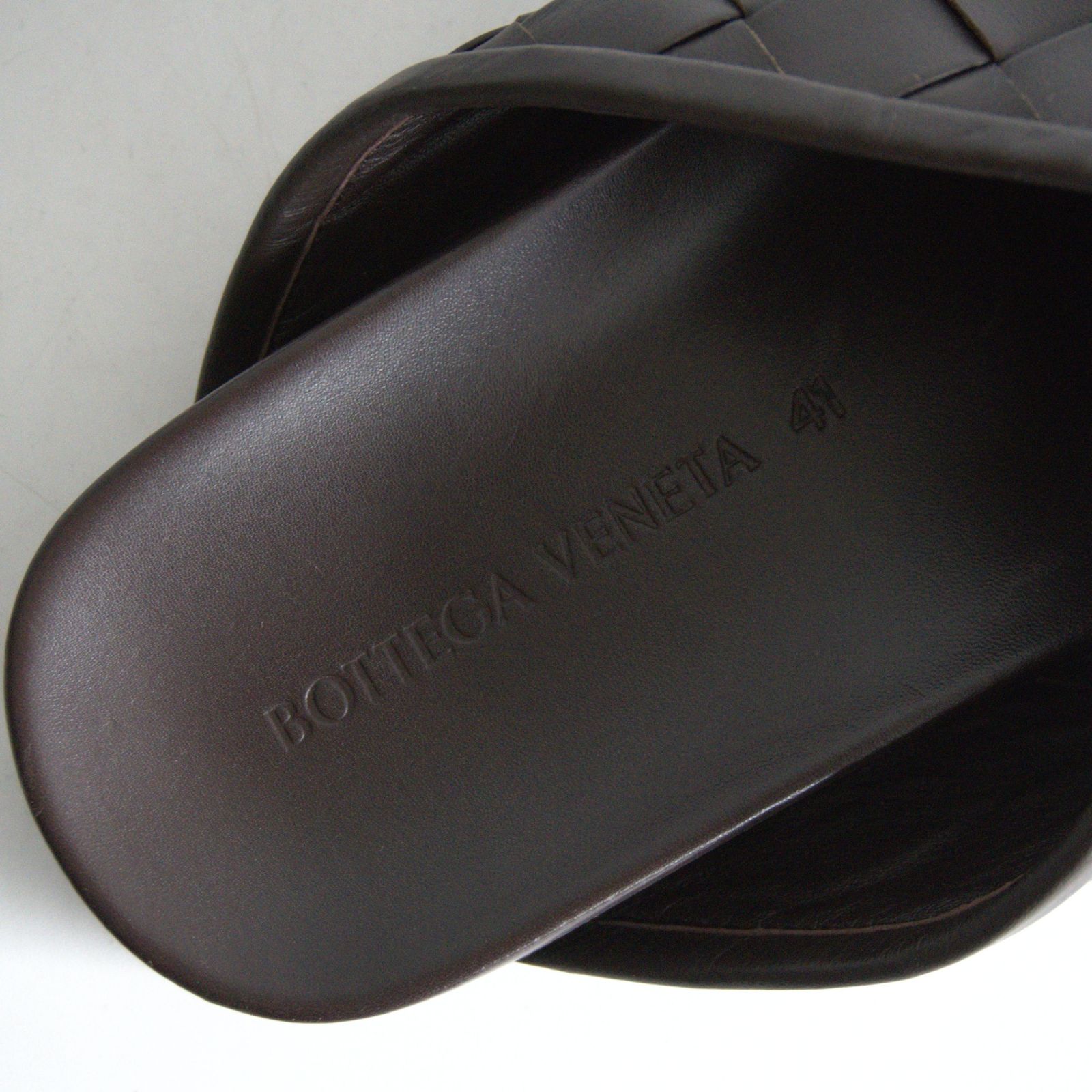 ボッテガヴェネタ サンダル レザー ブラウン 41 BOTTEGA VENETA