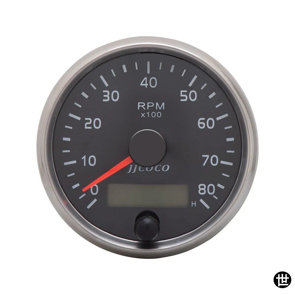85MMタコメーター 0-8000RPM 12V/24Vタコメーター アンバー/ホワイトライト RPMゲージ LCDアワーメーター 車 ボート用