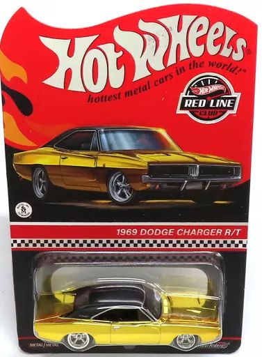 【中古】ミニカー 1/64 1969 DODGE CHARGER R/T(ゴールド×ブラック) 「Hot Wheels RED LINE CLUB」 [HNL23]