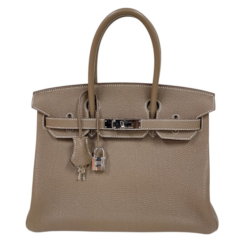 エルメス HERMES バーキン30 □N刻印　(2010年製) エトゥープ　SV金具 牛革 トゴ レディース ハンドバッグ