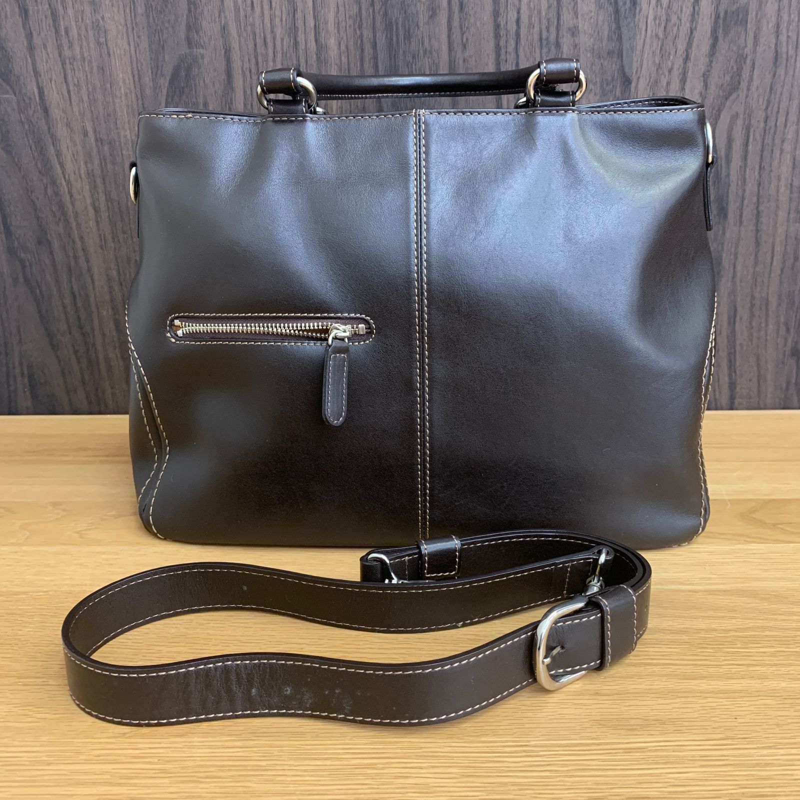 美品】土屋鞄製造所 2WAY レザー ハンドバッグ ダークブラウン 肩掛け