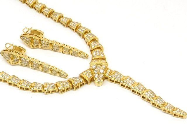 美品 K18 イエローゴールド ■ ダイヤモンド 8.70ct 0.70ct 0.70ct ネックレス ピアス 49.2g 10.5g レディース □ 8E8F●