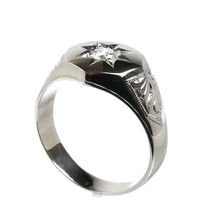 Pt900プラチナ リング・指輪 ダイヤモンド0.23ct 21号 14.2g メンズ 