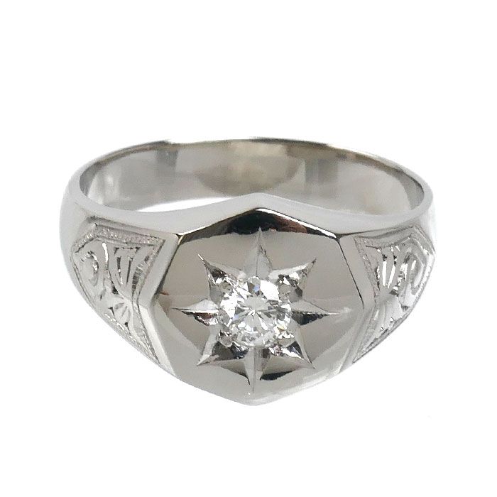 Pt900プラチナ リング・指輪 ダイヤモンド0.23ct 21号 14.2g メンズ