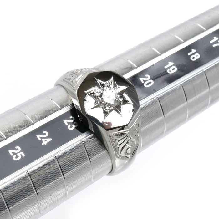 Pt900プラチナ リング・指輪 ダイヤモンド0.23ct 21号 14.2g メンズ 