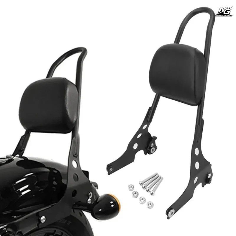 オートバイ用着脱式パッセンジャーリアバックレスト シーシーバー ハーレー スポーツスター XL883 1200 X48 フォーティエイト 2004-2023