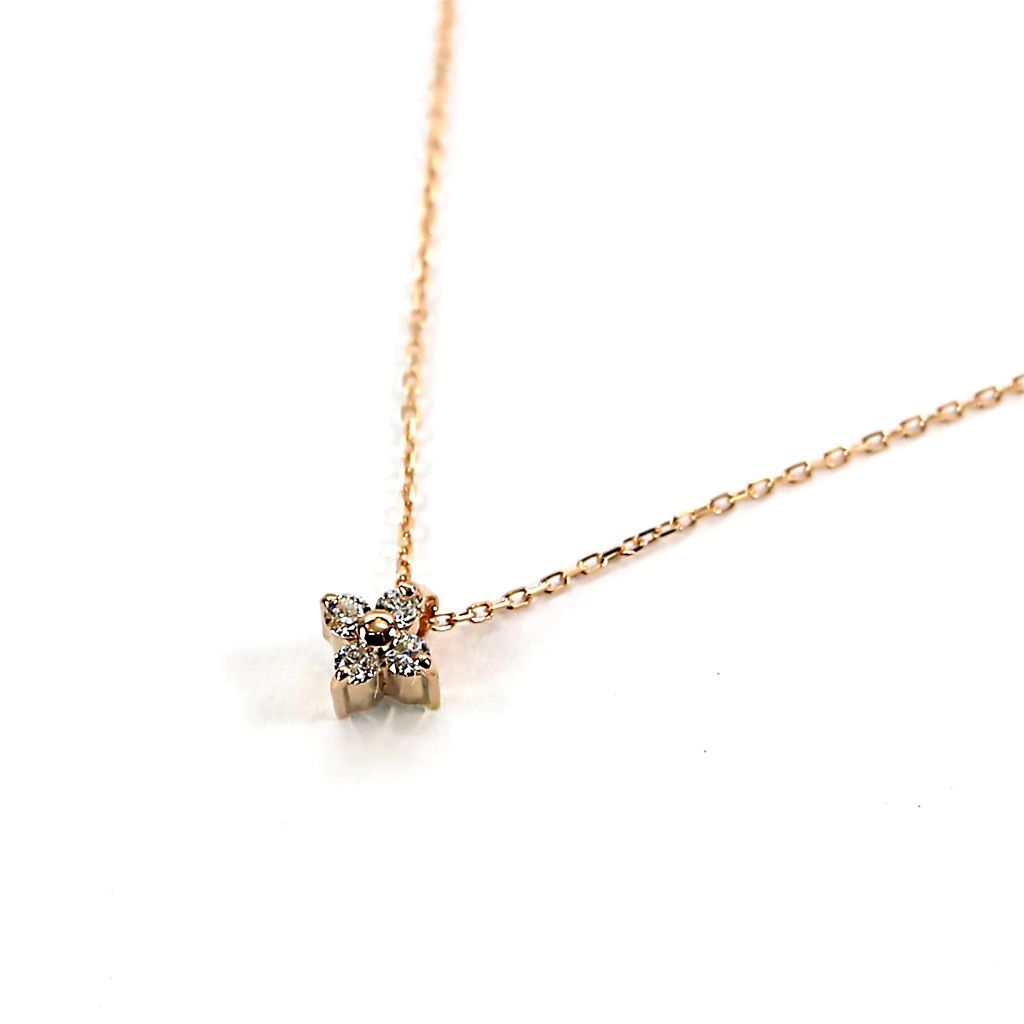 ネックレス　ete／エテ　K18PG　ダイヤモンド　0.05ct　40.5cm　03062600501ｆ