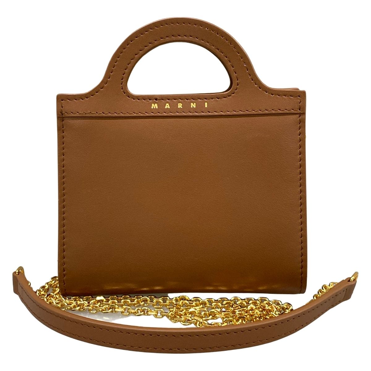 MARNI(マルニ) 財布美品 トロピカリア PFM00052U2 ダークブラウン チェーンウォレット レザー