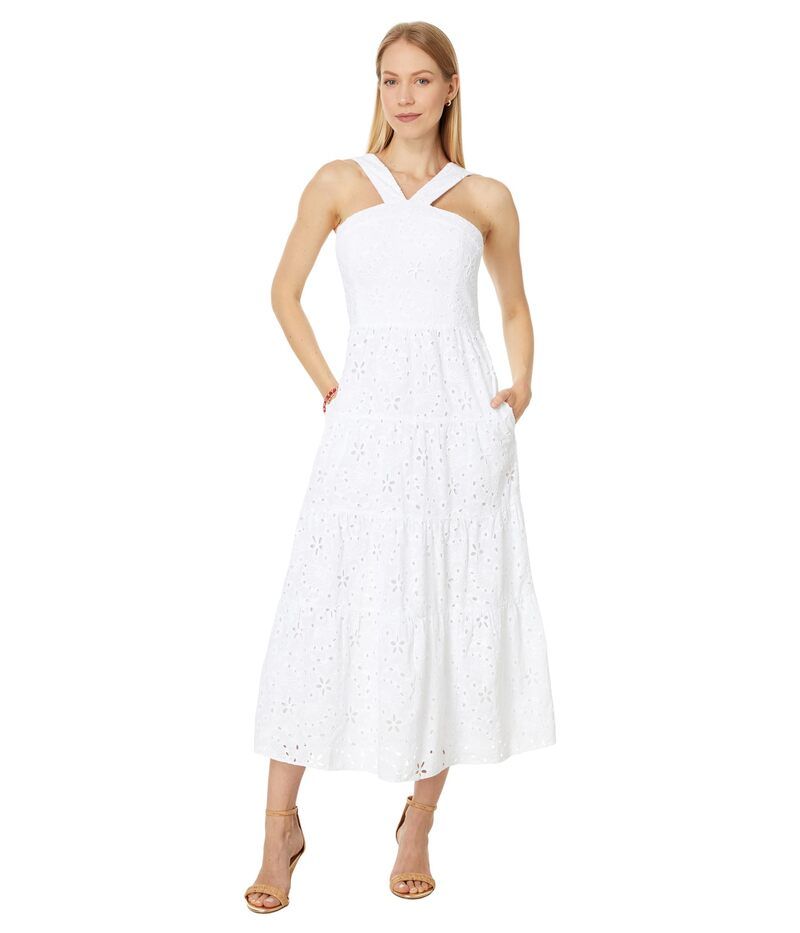 リリーピュリッツァー レディース トップス ワンピース ホルター Lilly Pulitzer Jenette Eyelet Halter Mid Resort White Se ホワイト