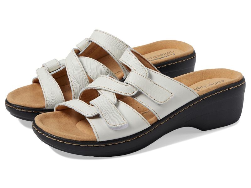 クラークス レディース シューズ ヒール Clarks Merliah Karli White Leather ホワイト