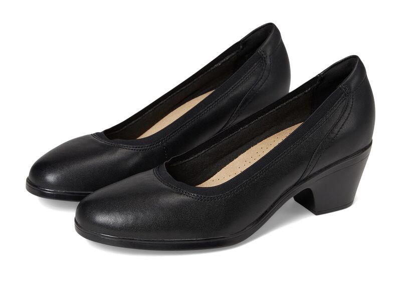 クラークス レディース シューズ ヒール Clarks Emily 2 Edyth Black Leather ブラック
