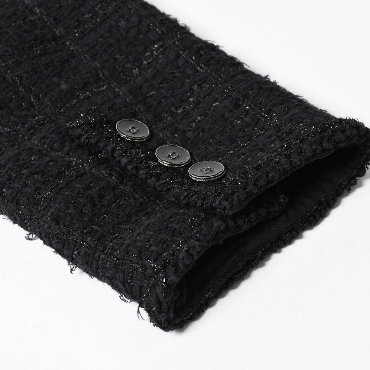 極美品 CHANEL シャネル ノーカラーツイードジャケット P80445