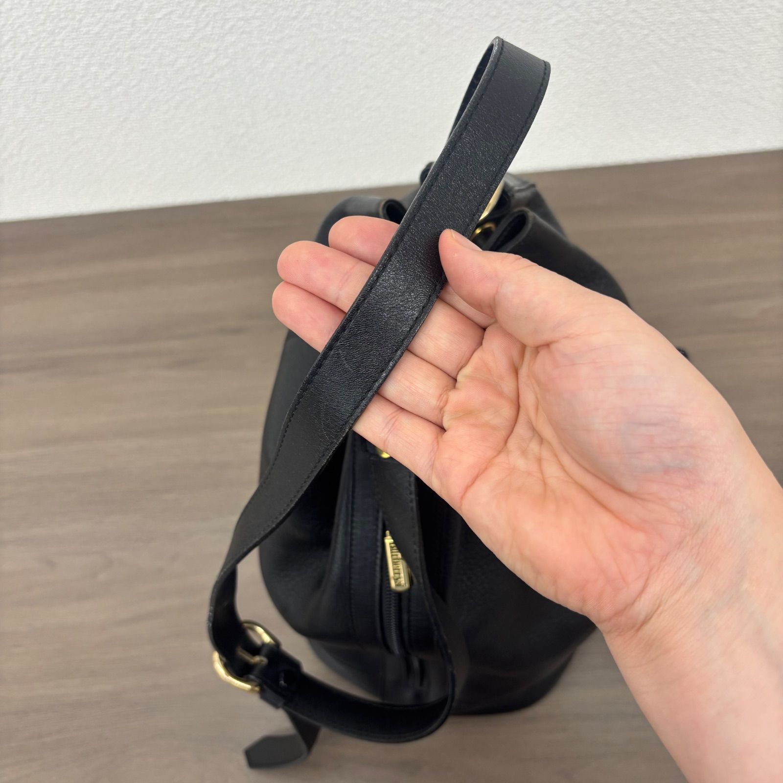 s）バーバリー ショルダーバッグ 巾着 レザー ホースロゴ ノバチェック 