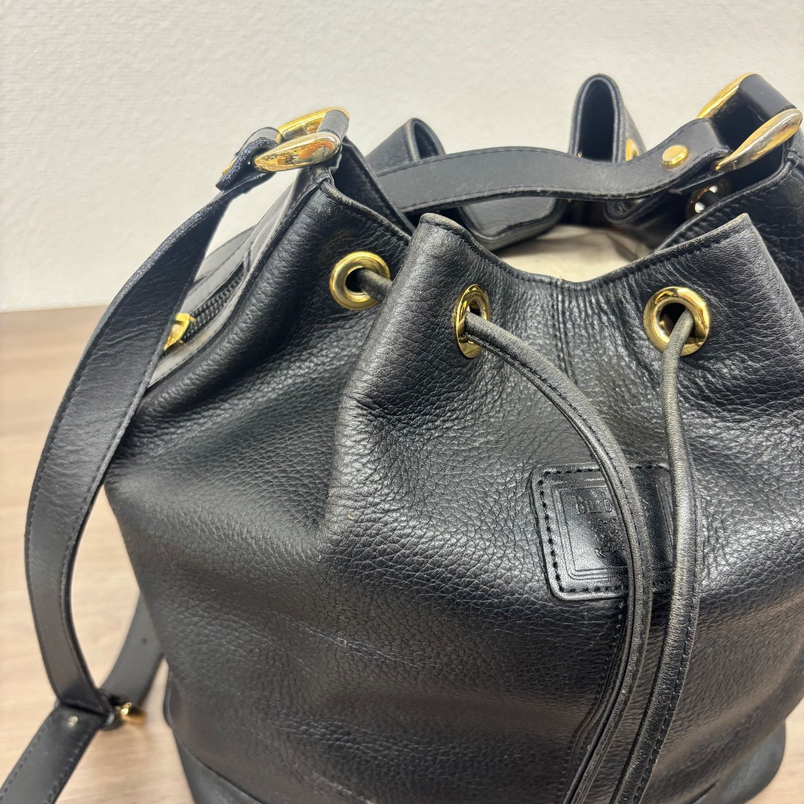 s）バーバリー ショルダーバッグ 巾着 レザー ホースロゴ ノバチェック 