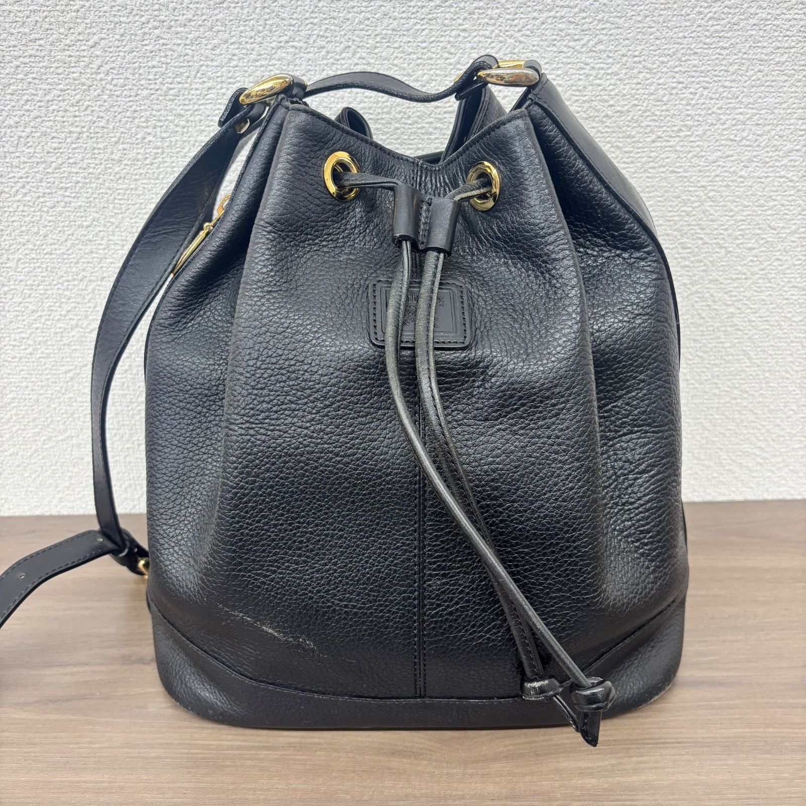s）バーバリー ショルダーバッグ 巾着 レザー ホースロゴ ノバチェック