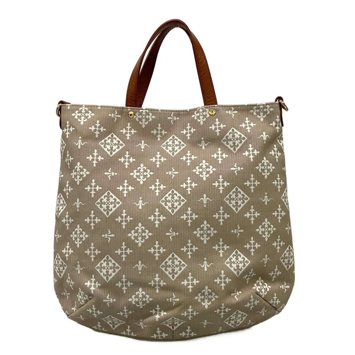 russet(ラシット) トートバッグ ベージュ×白×ブラウン レザー