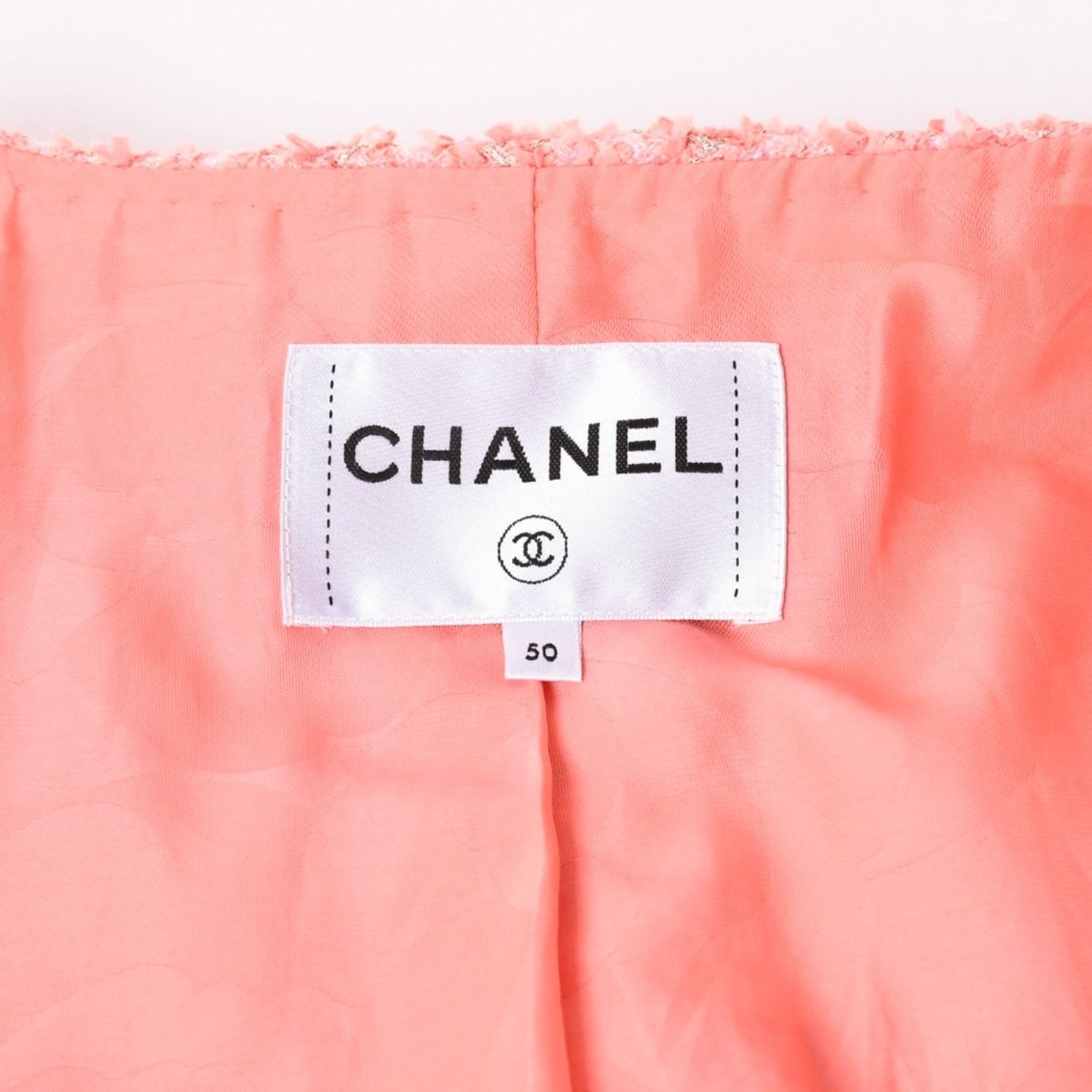極美品 CHANEL シャネル 20P ココマークボタン ツイード ノーカラー