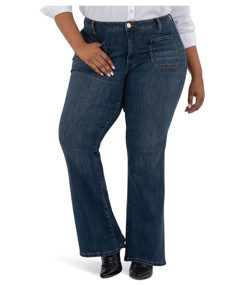 カットフロムザクロス レディース ボトムス デニムパンツ プラスサイズ KUT from the Kloth Plus Ana High Rise Flare With Patch Pockets R
